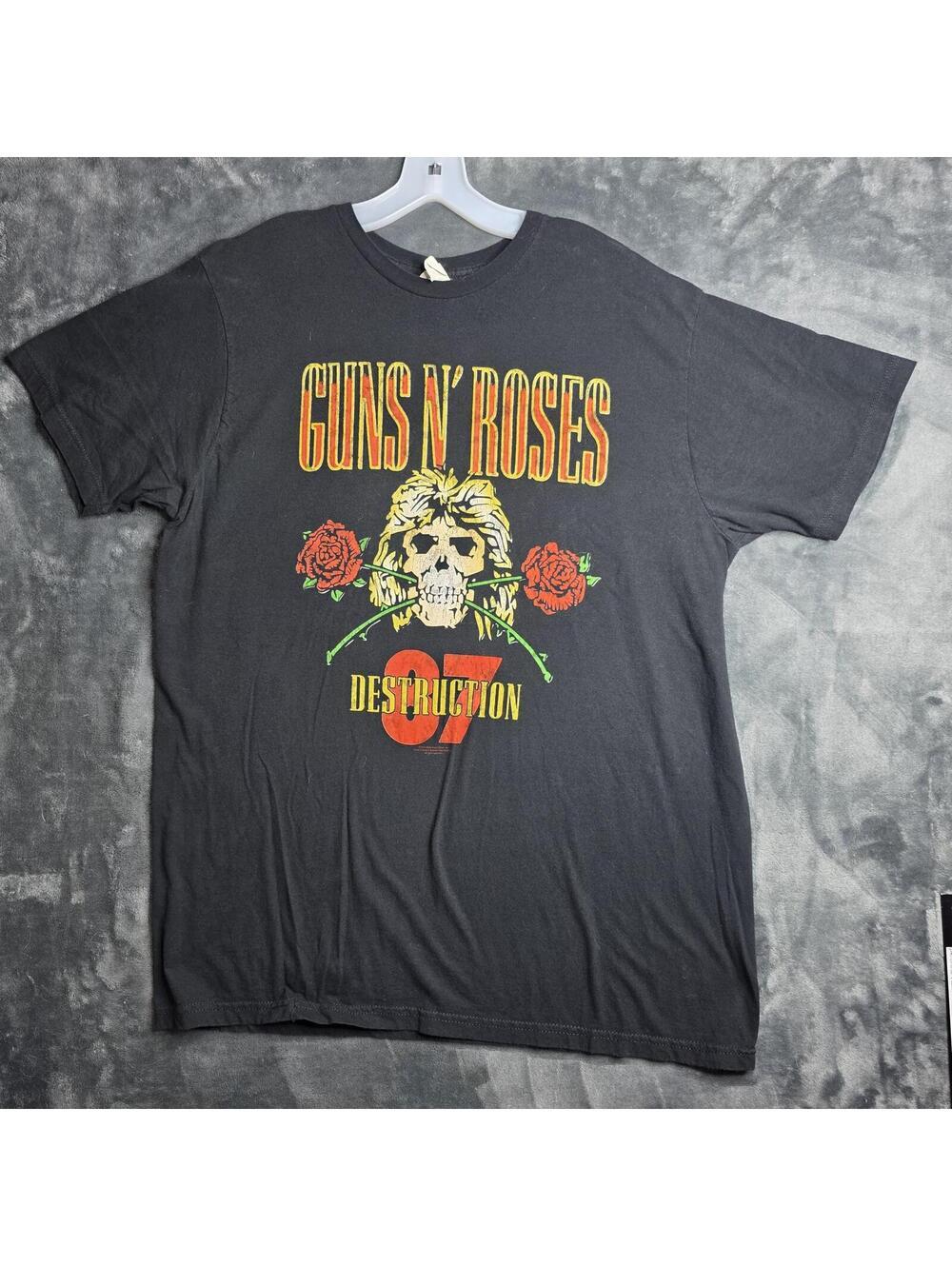 Guns N Roses Mens Large UK Tour 1987 Destruction Band Bay Island Sportswear 2XL